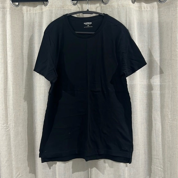 Express Large split hem t-shirt black - Picture 1 of 3